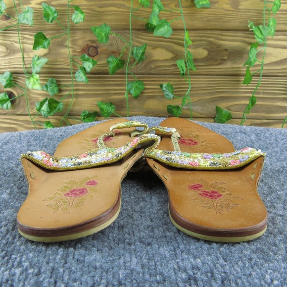 Naughty Monkey Women Thong Sandal Shoes Multicolor Leather Size 7.5 Medium - Picture 5 of 9